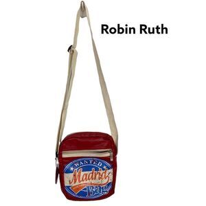 New Robin Ruth Red Vintage Style Madrid Messenger Crossbody Bag